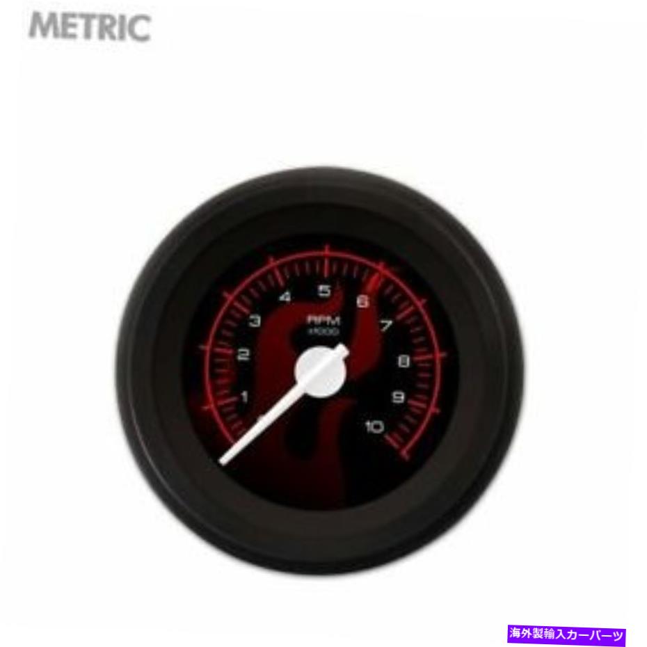タコメーター タコメーターゲージゴーストフレームブラックrd炎、白いモダンな針、黒リング Tachometer Gauge Ghost Flame Black Rd Flame, White Modern Needles, Black Rings【並行輸入品】