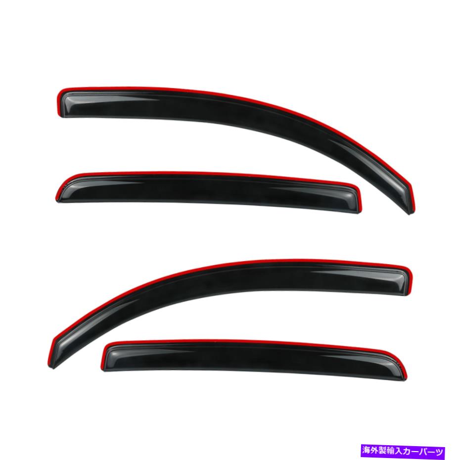 バグシールド チャンネル窓バイザーデフレクターフィット16-21トヨタタコマダブルキャブレインガード In-channel Window Visor Deflector fit 16-21 Toyota Tacoma Double Cab Rain Guards【並行輸入品】