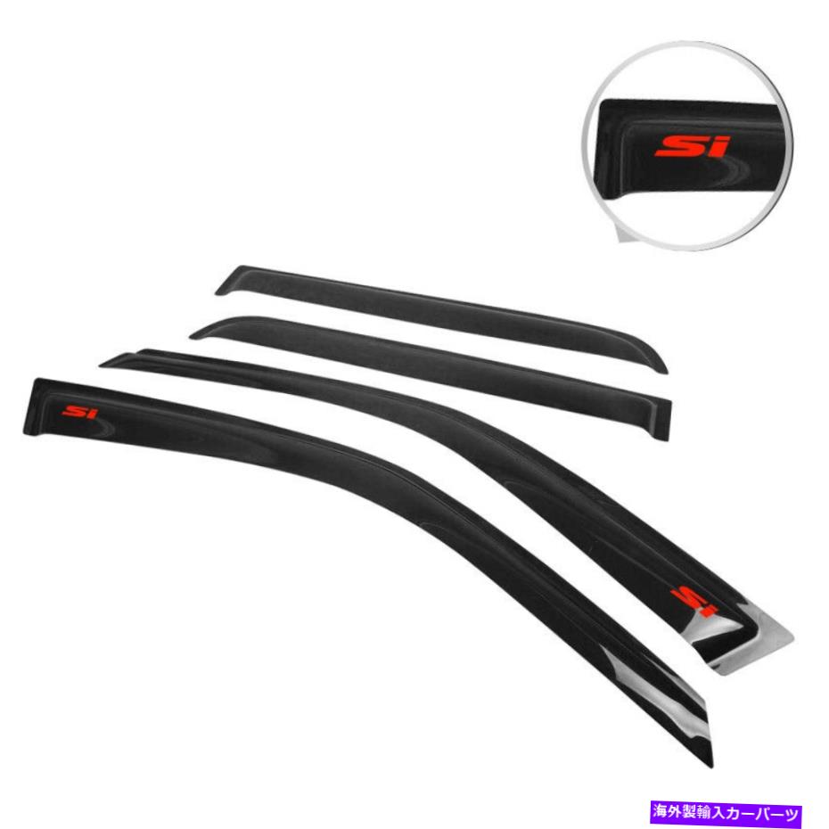 バグシールド 97-01ホンダCRV 4DRレインウィンドウバイザースモークサイドガードベントシェードデフレクター For 97-01 Honda CRV 4DR Rain Window Visor Smoke Side Guard Vent Shade Deflector【並行輸入品】