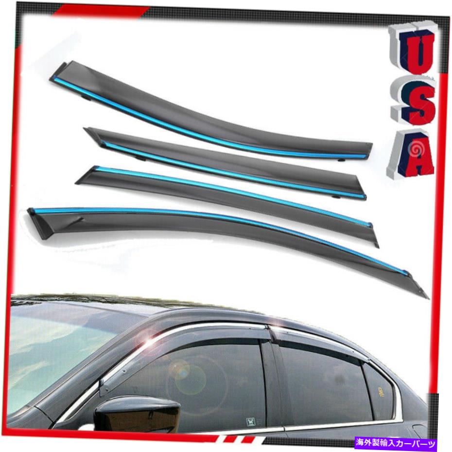 バグシールド 2018-2019のウィンドウバイザーは、レインガードのdeflectors on us on Honda Accord Sedan Clip Window Visors For 2018-2019 Honda Accord Sedan Clip On Rain Guard Deflectors US【並行輸入品】