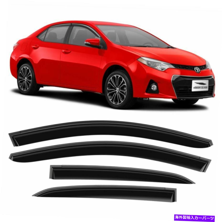 バグシールド トヨタカローラ2014-2019セダンテープオンのボロンガラス窓レインガード Voron Glass Window Rain Guards for Toyota Corolla 2014-2019 Sedan Tape-on【並行輸入品】