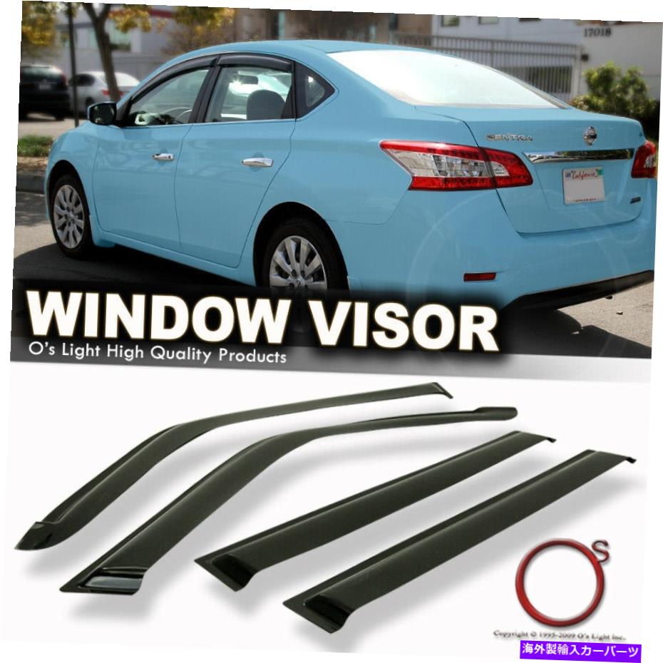 バグシールド 2013年2014年2015年2016日産セントラのウィンドウバイザーレインガード風のデフレクター Window Visor Rain Guard Wind Deflector For 2013 2014 2015 2016 Nissan Sentra【並行輸入品】