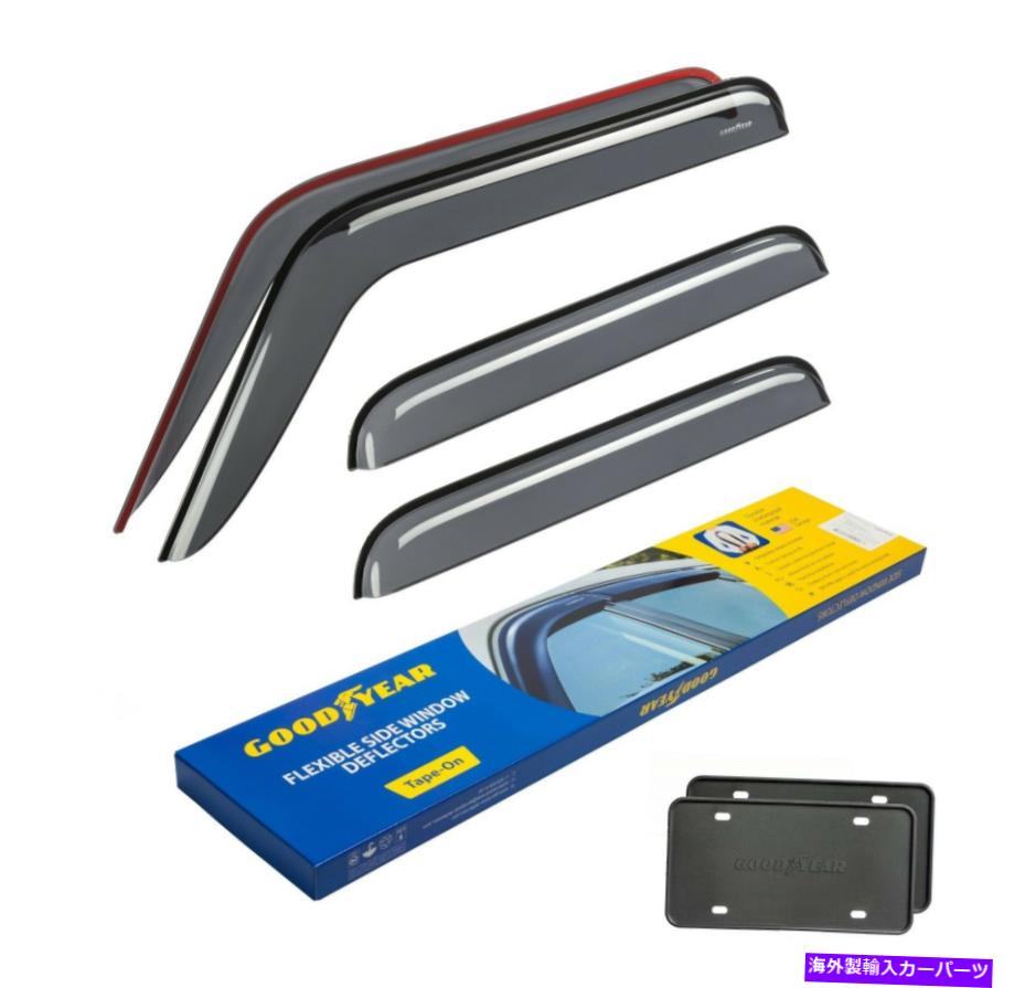 バグシールド ジープラングラーJL 2018-2021テープオン4PCのグッドイヤーウィンドウレインガード。 Goodyear Window Rain Guards for Jeep Wrangler JL 2018-2021 Tape-On 4pcs.【並行輸入品】