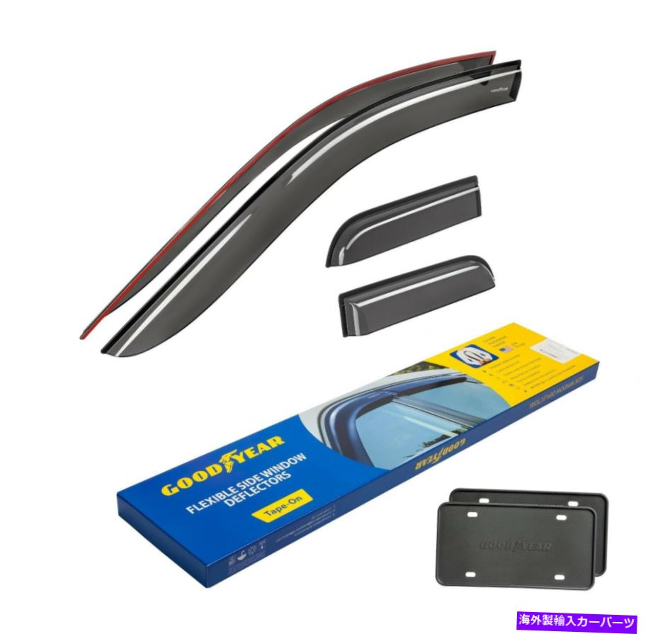 バグシールド トラックのためのグッドイヤーウィンドウレインガードFORD F150 2004-2014スーパーキャブテープオン4PCS Goodyear Window Rain Guards for Trucks Ford F150 2004-2014 SuperCab Tape-on 4pcs【並行輸入品】