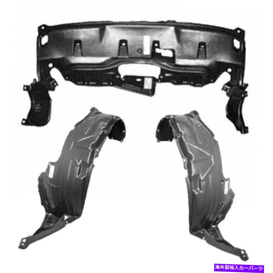 フェンダーライナー 02-04ホンダCR-V用のカバーセットの下の新しいフロントフェンダーライナーと下部エンジン New Front Fender Liner & Lower Engine Under Cover Set For 02-04 Honda CR-V【並行輸入品】