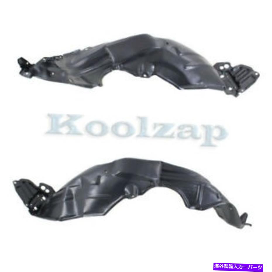 フェンダーライナー 12-14のヤリスフロントスプラッシュシールドインナーフェンダーライナーパネル左右セットペア For 12-14 Yaris Front Splash Shield Inner Fender Liner Panel Left Right SET PAIR【並行輸入品】