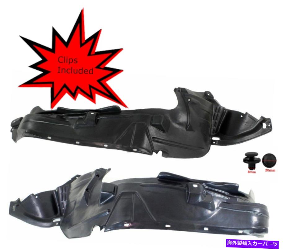 フェンダーライナー 06-12 Honda Ridgeline HO1249125 HO124812のためのクリップ付き新しいフロントフェンダーライナーセット New Front Fender Liner Set W/ Clips For 06-12 Honda Ridgeline HO1249125 HO124812【並行輸入品】