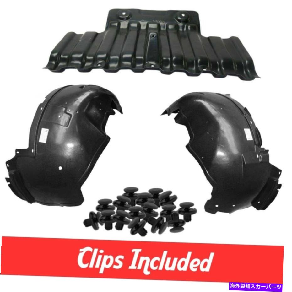 フェンダーライナー 99-06シルバードシエラのクリップ付き新しいフロントフェンダーライナー＆アンダーカバーセット New Front Fender Liner & Undercover Set W/ Clips For 99-06 Silverado Sierra【並行輸入品】