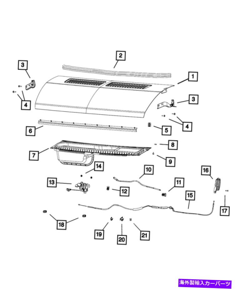 バグシールド 本物のモーパーフードウェザーストリップ68109574AC Genuine Mopar Hood Weatherstrip 68109574AC【並行輸入品】