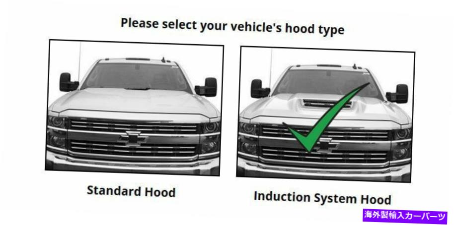バグシールド Chevy Silverado誘導システムフード用のweathertechロープロファイルフードプロテクター WeatherTech Low Profile Hood Protector for Chevy Silverado Induction System Hood【並行輸入品】