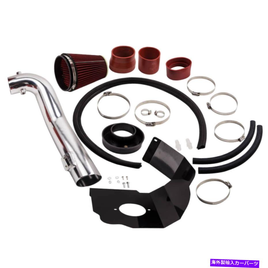 バグシールド GMC Sierra 1500 5.3L 6.2L V8 2014-18用の赤い冷たい空気吸気キット +ヒートシールド Red Cool Air Intake Kit + Heat Shield for GMC Sierra 1500 5.3L 6.2L V8 2014-18【並行輸入品】