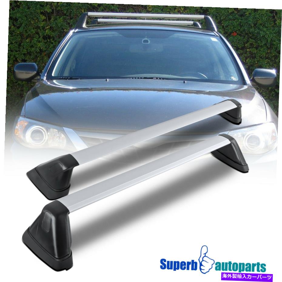 クロスバー 2008-2014 Impreza WRXブラックアルミニウム荷物貨物レールクロスバールーフラック Fits 2008-2014 Impreza WRX Black Aluminum Baggage Cargo Rail Cross Bar Roof Rack【並行輸入品】
