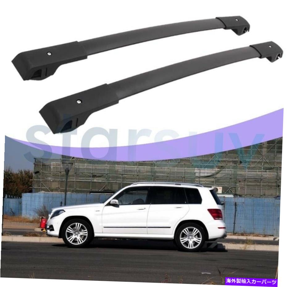 クロスバー メルセデスベンツGLK 2009-2015ブラッククロスバー荷物ルーフラックレールキャリア向け For Mercedes Benz GLK 2009-2015 Black Cross Bar Baggage Roof Rack Rail Carrier【並行輸入品】
