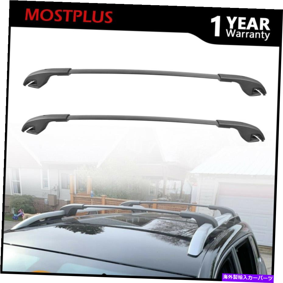 クロスバー 2014 - 2020年のジープチェロキーのブラックアルミニウムクロスバークロスバールーフラック Black Aluminum Cross Bars Crossbars Roof Rack For 2014-2020 Jeep Cherokee【並行輸入品】