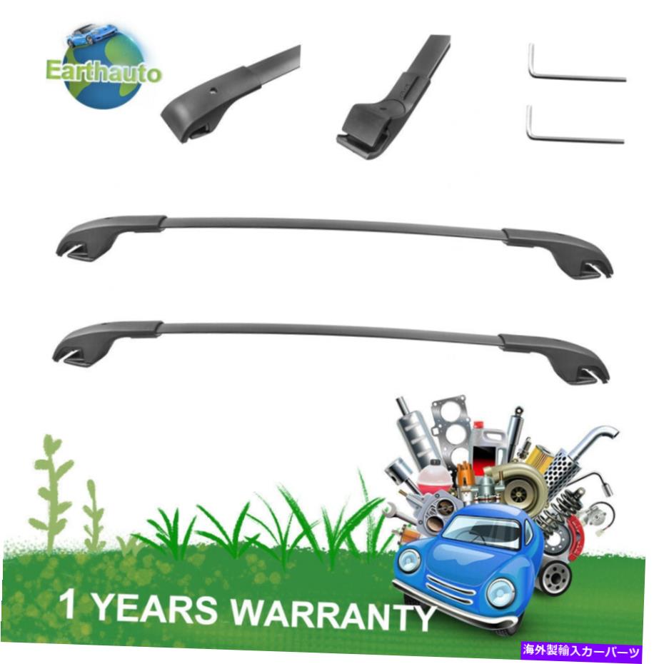 クロスバー 2PCSアルミニウムブラックトップルーフラッククロスバーレール2014-2020ジープチェロキー 2PCS Aluminum Black Top Roof Rack Cross Bar Rail For 2014-2020 Jeep Cherokee【並行輸入品】