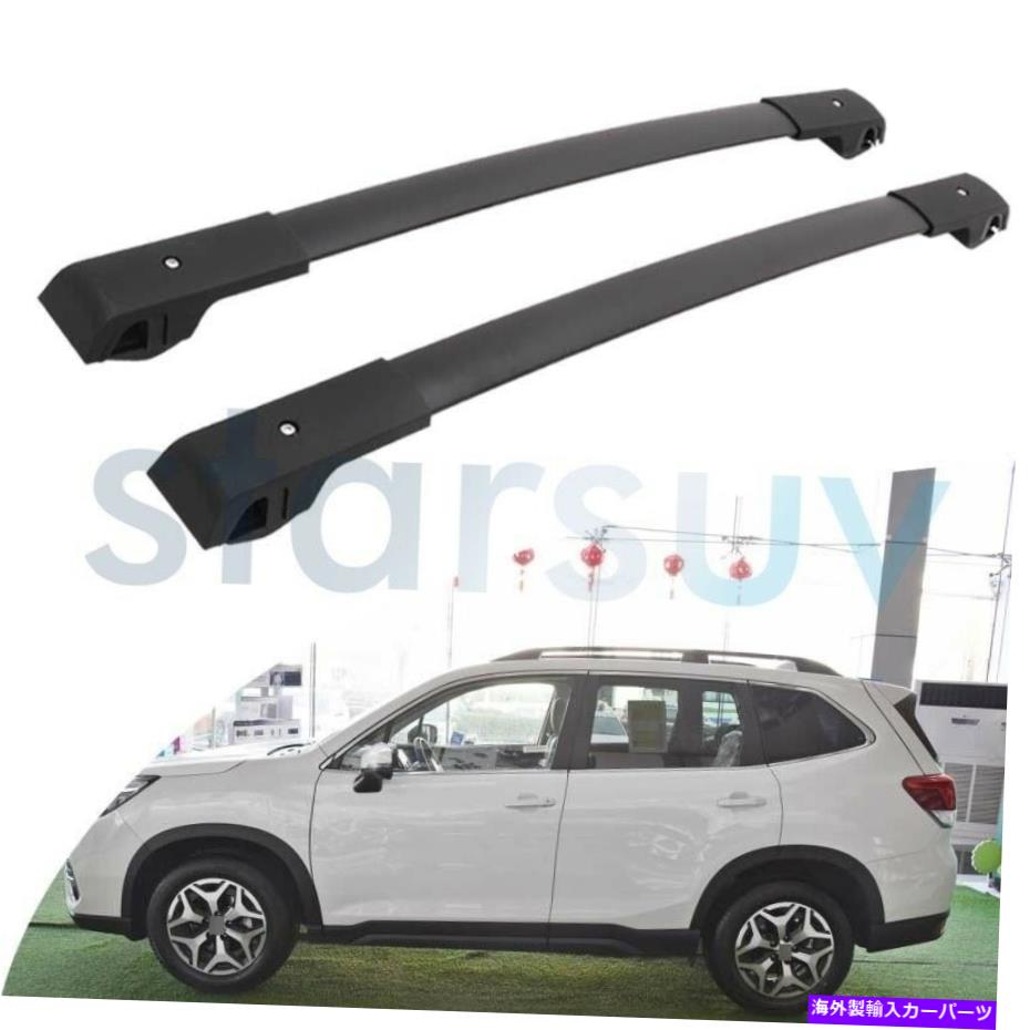 クロスバー スバルフォレスター2019-2022ブラッククロスバーの手荷物ルーフラックレールキャリア向け For Subaru Forester 2019-2022 Black Cross Bar Baggage Roof Rack Rail Carrier【並行輸入品】