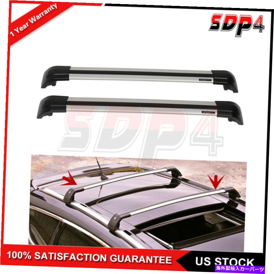 クロスバー 2016-2020シボレーボルトEVシルバールーフラッククロスバーアルミラール付きロック付き For 2016-2020 Chevrolet Bolt EV Silver Roof Rack Cross Bar Aluminum Rail w/ Lock【並行輸入品】