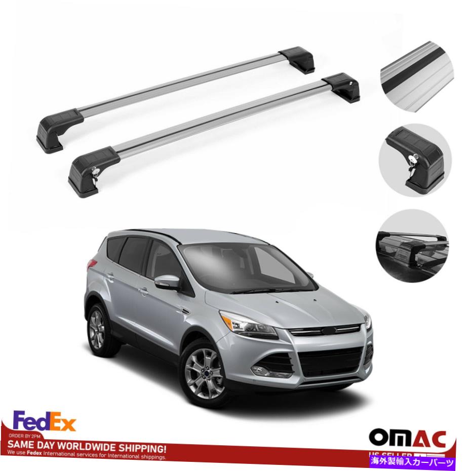 クロスバー 荷物ルーフラックレールクロスバー2 PCSシルバーアルミニウムフォードエスケープ2013-2019 Luggage Roof Rack Rail Cross Bar 2 Pcs Silver Aluminum For Ford Escape 2013-2019【並行輸入品】 48,576円