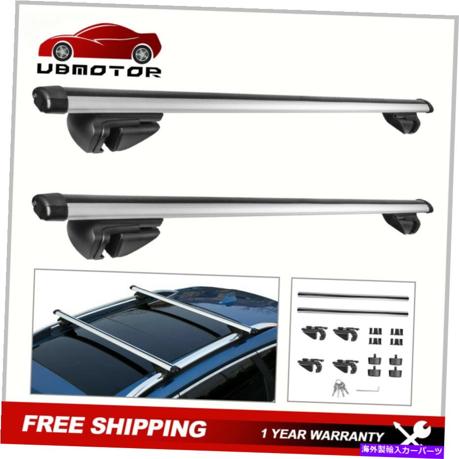 クロスバー ほとんどの車の2つのユニバーサルルーフラッククロスバーを設定します。 Set 2 Universal Roof Rack Cross Bar For Most Cars w/ Raised Side Rails Max 44''【並行輸入品】