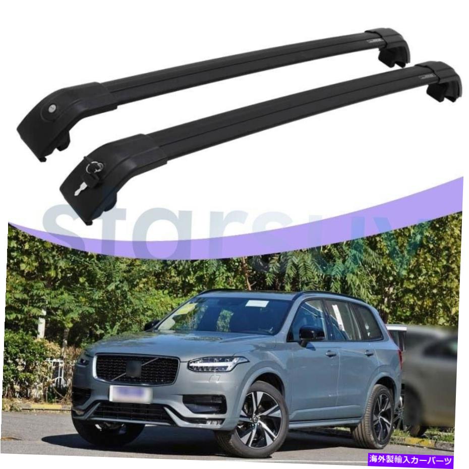 クロスバー ボルボXC90のための2 PCSブラッククロスバー2016-2022ルーフラックレールロック可能な荷物 2 PCS Black Cross Bar For Volvo XC90 2016-2022 Roof Rack Rail Lockable Baggage【並行輸入品】 47,586円