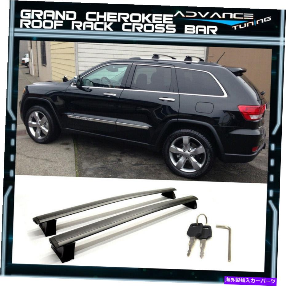 クロスバー フィット11-21ジープグランドチェロキーOEスタイルブラックトップルーフラッククロスバー Fits 11-21 Jeep Grand Cherokee OE Style Black Top Roof Rack Cross Bar【並行輸入品】