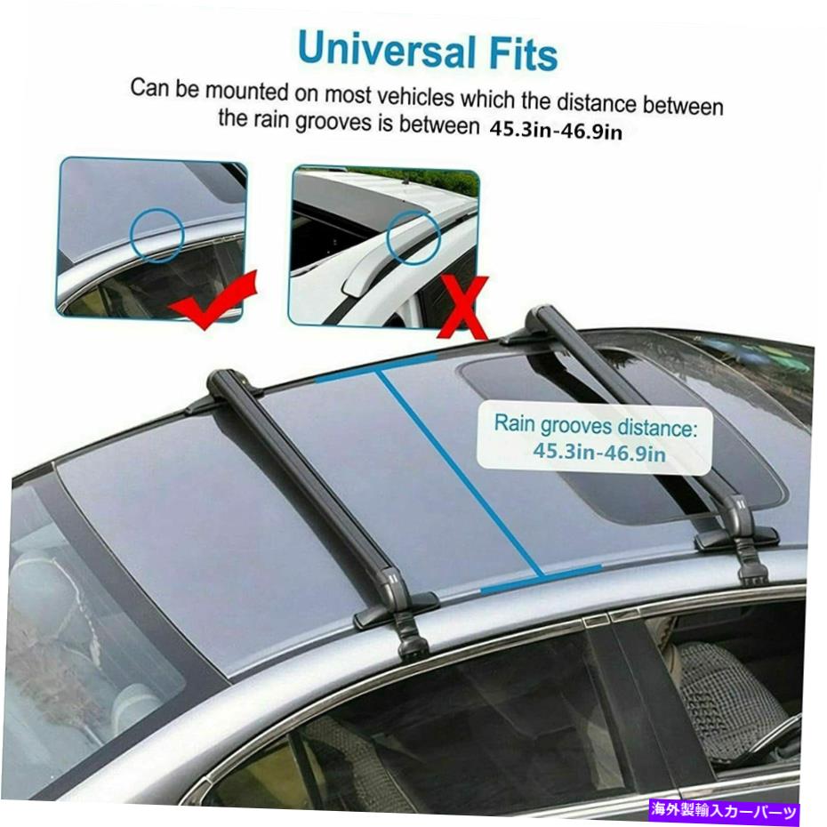 クロスバー ルーフラッククロスバールーフサイドレールのないほとんどの車両用に調整可能 Roof Rack Cross Bar Universal Adjustable For Most Vehicle Without Roof Side Rail【並行輸入品】