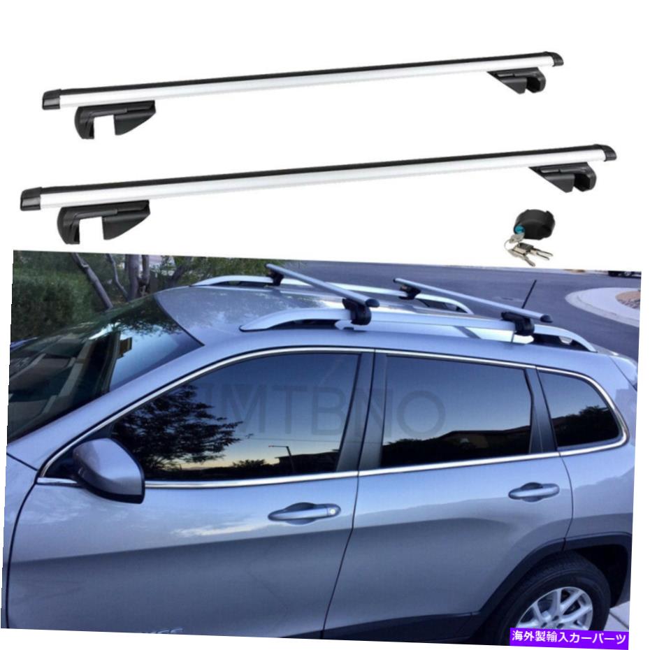 クロスバー 2014-2022ジープチェロキールーフトップクロスバークロスバーレールラックキャリアUS米国 For 2014-2022 Jeep Cherokee Roof Top Cross Bars Crossbars Rail Rack Carrier US【並行輸入品】