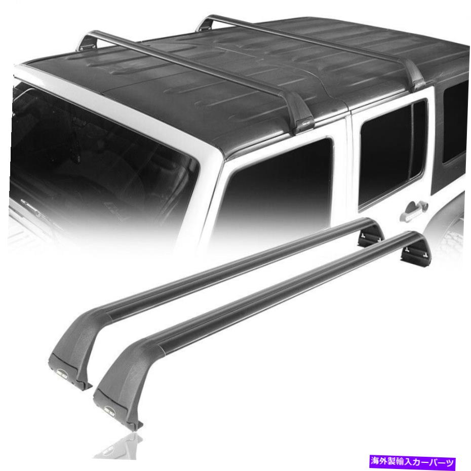 クロスバー 黒い腹筋ルーフラッククロスサイドレール荷物フィットジープラングラーJK 2007-2018 Black ABS Bar Roof Rack Cross Side Rail Luggage Fit Jeep Wrangler JK 2007-2018【並行輸入品】