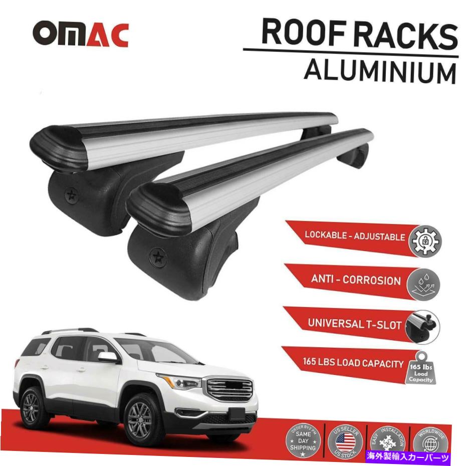 クロスバー GMC Acadia 2017-2022ルーフラッククロスバー荷物キャリアロック可能な銀 For GMC Acadia 2017-2022 Roof Rack Cross Bars Luggage Carrier Lockable Silver【並行輸入品】