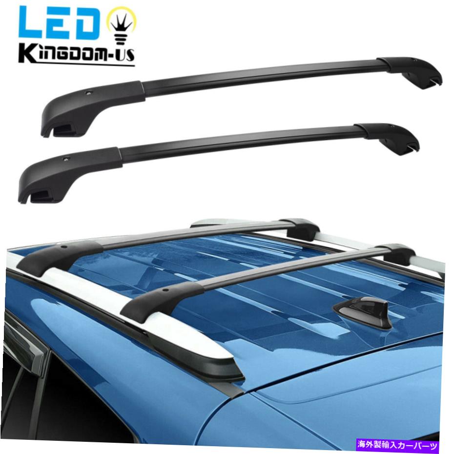 クロスバー 2013-2018のカールーフラッククロスバートヨタラブ4ブラック荷物貨物キャリア Car Roof Rack Cross Bars For 2013-2018 Toyota RAV4 Black Luggage Cargo Carrier【並行輸入品】