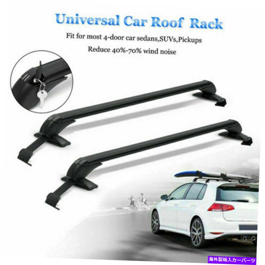 クロスバー アルミニウムユニバーサルカーSUVトップルーフラッククロスバー荷物荷物キャリアロック Aluminum Universal Car SUV Top Roof Rack Cross Bar Luggage Cargo Carrier Lock【並行輸入品】