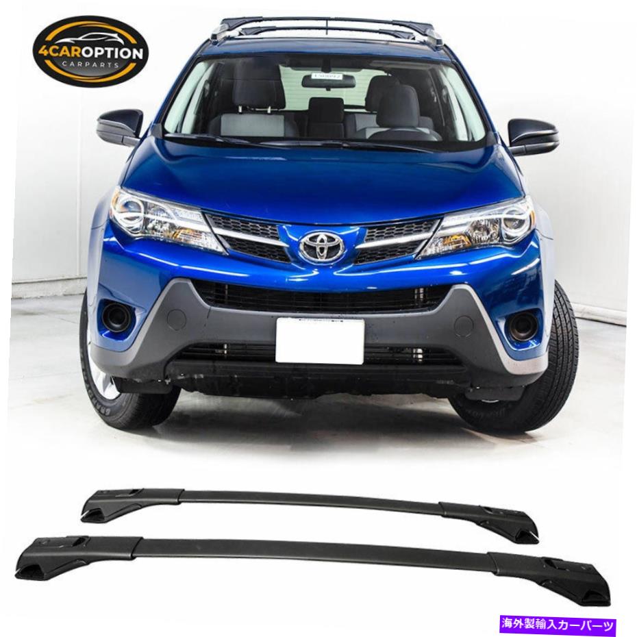 クロスバー 13-18トヨタRAV4 XA40トップクロスバールーフラック未塗装ブラック Fits 13-18 Toyota RAV4 XA40 Top Cross Bar Roof Rack Unpainted Black【並行輸入品】