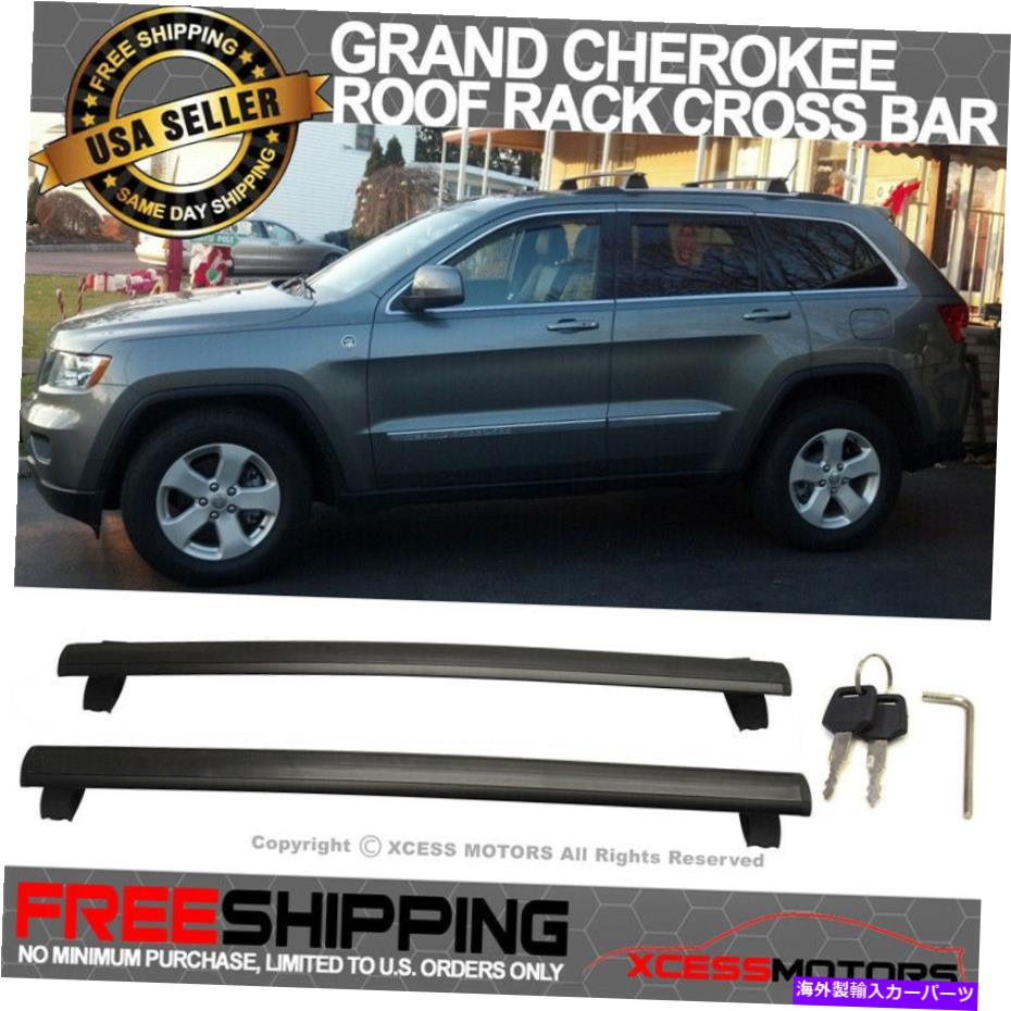 クロスバー フィット11-21グランドチェロキーOEスタイルルーフラッククロスバー荷物キーロックブラック Fits 11-21 Grand Cherokee OE Style Roof Rack Cross Bar Luggage Key Lock Black【並行輸入品】
