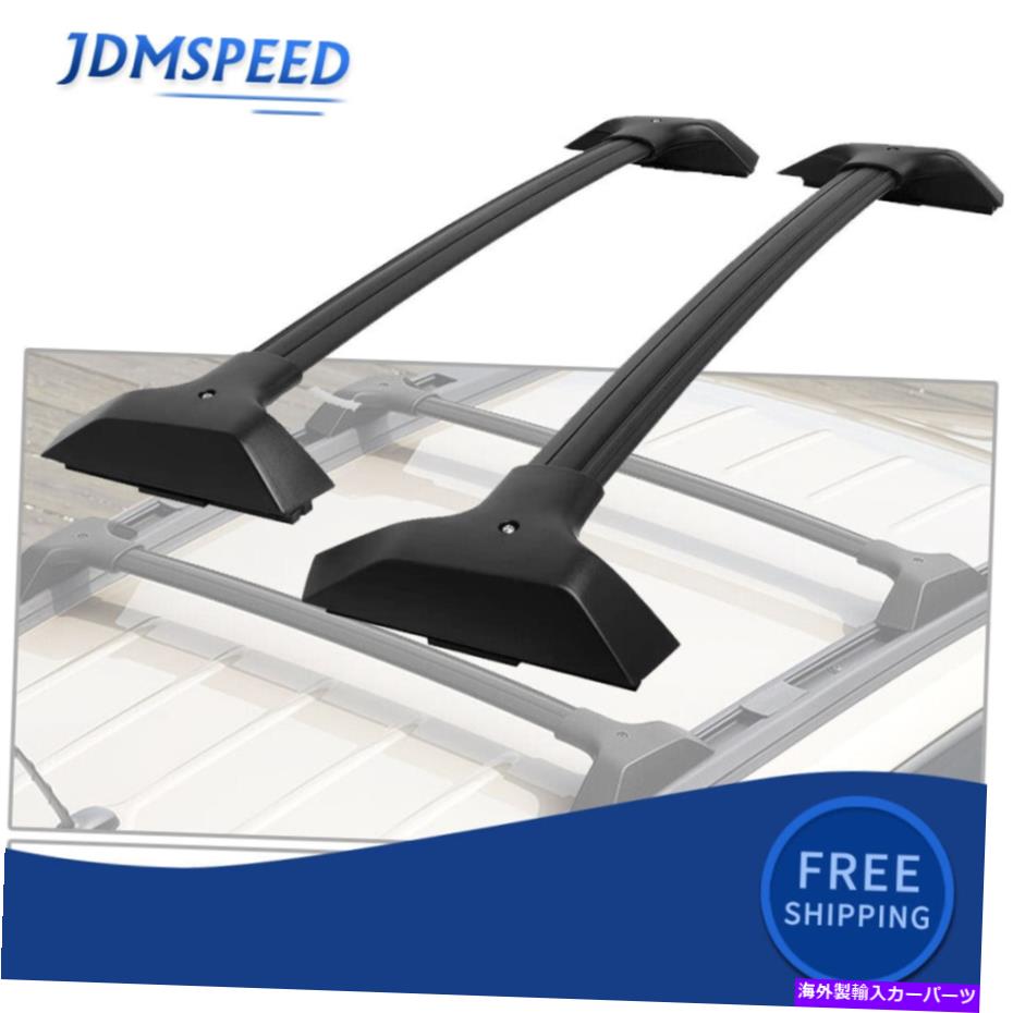 クロスバー 2009-2017シボレートラバースのブラックルーフラックレールクロスバー荷物キャリア Black Roof Rack Rail Cross Bar Luggage Carrier For 2009-2017 Chevrolet Traverse【並行輸入品】