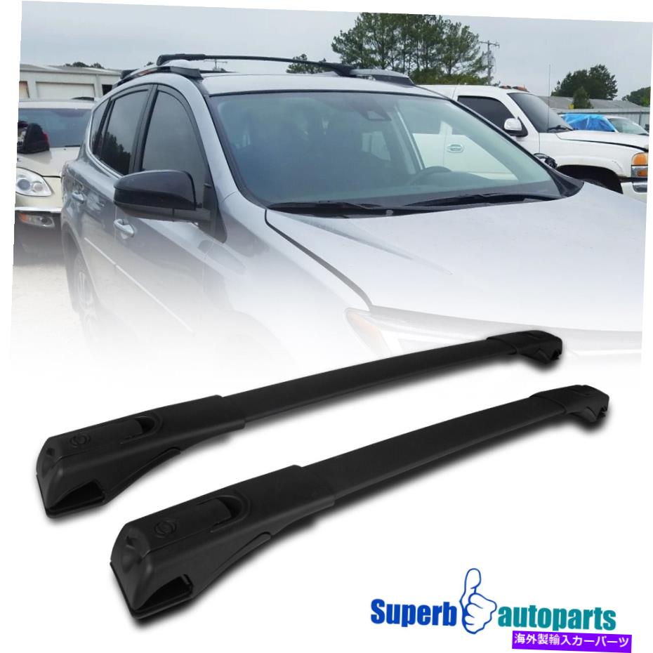 クロスバー 2013-2017トヨタRAV4アルミニウムルーフトップ調整可能ラッククロスバーブラック Fits 2013-2017 Toyota RAV4 Aluminum Roof Top Adjustable Rack Cross Bar Black【並行輸入品】 43,901円