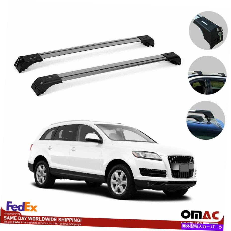 クロスバー アルミニウムクロスバールーフラック荷物キャリアシルバーフィットアウディQ7 2007-2015 Aluminum Cross Bars Roof Rack Luggage Carrier Silver Fits Audi Q7 2007-2015【並行輸入品】