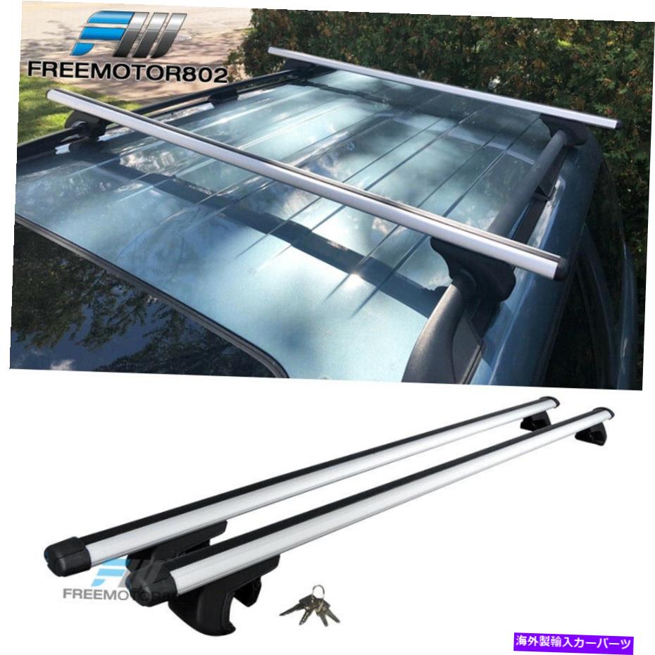 クロスバー 53インチユニバーサルカーアルミニウムルーフトップレールラッククロスバー荷物キャリア 53 Inch Universal Car Aluminum Roof Top Rail Rack Cross Bars Luggage Carrier【並行輸入品】