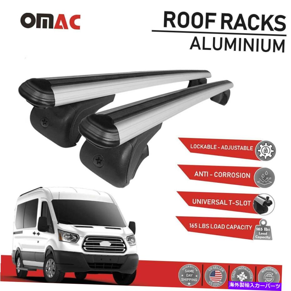 クロスバー ルーフラッククロスバー荷物キャリアレールシルバーフォードトランジット2014-2022 Roof Rack Cross Bars Luggage Carrier Rails Silver for Ford Transit 2014-2022【並行輸入品】