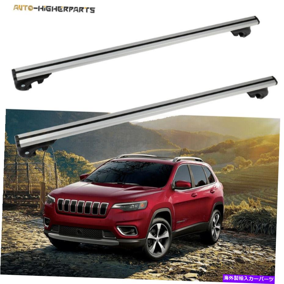 クロスバー 14-20のジープチェロキールーフラッククロスバー荷物付きロックアルミニウム For 14-20 Jeep Cherokee Roof Rack Cross Bars luggage w/ Anti-theft Lock Aluminum【並行輸入品】