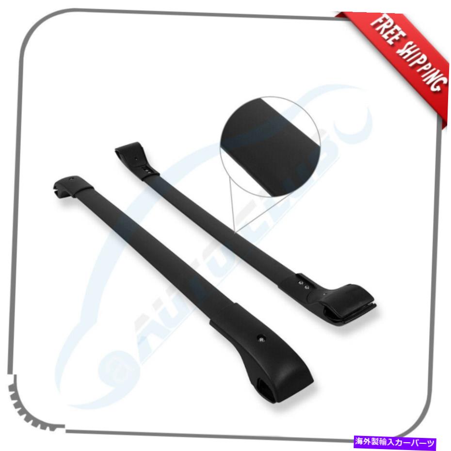 クロスバー 2019-2020スバルアセントルーフラッククロスバーブラックレールキャリア荷物 Fits 2019-2020 Subaru Ascent Roof Rack Cross Bar Black Rails Carrier Luggage【並行輸入品】