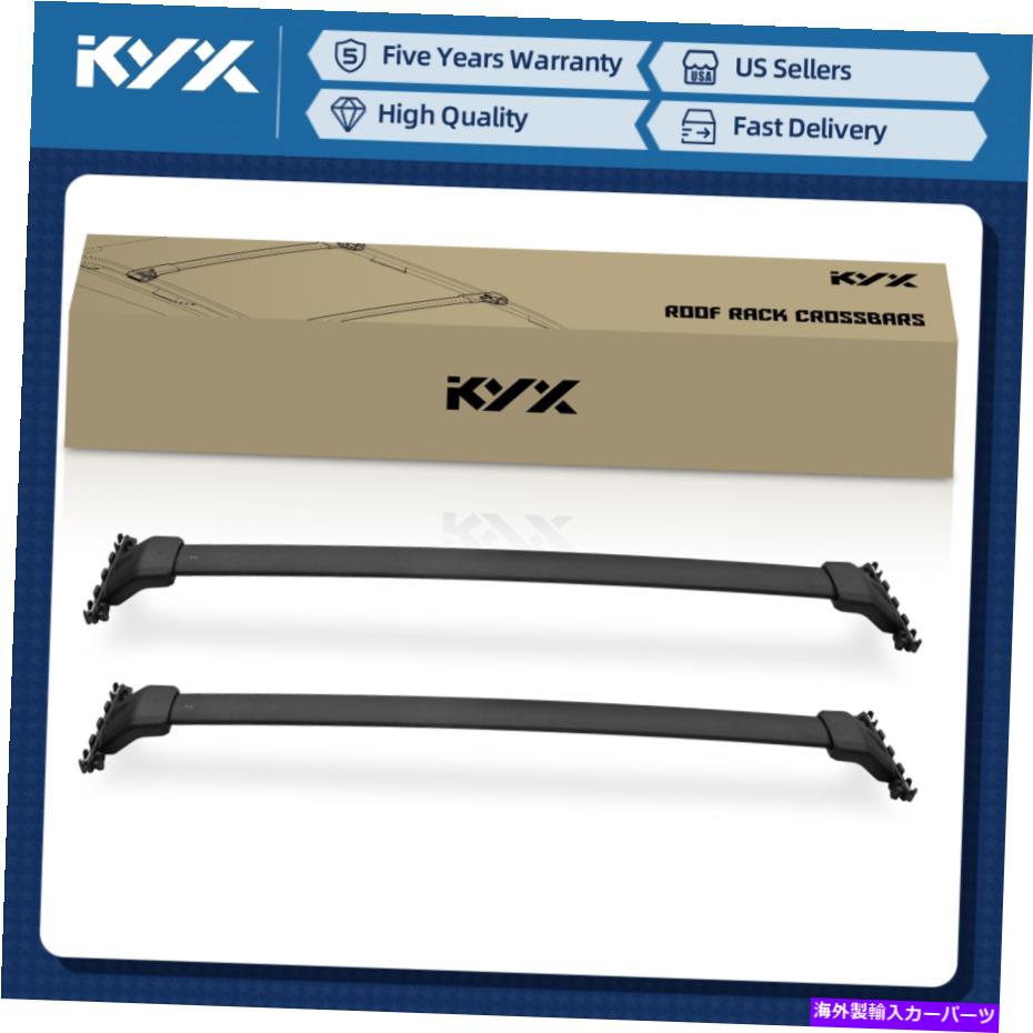 クロスバー 2009-2015ホンダパイロットブラックアルミニウムルーフラックサイドレール荷物クロスバー For 2009-2015 Honda Pilot Black Aluminum Roof Rack Side Rail Luggage Cross Bar【並行輸入品】