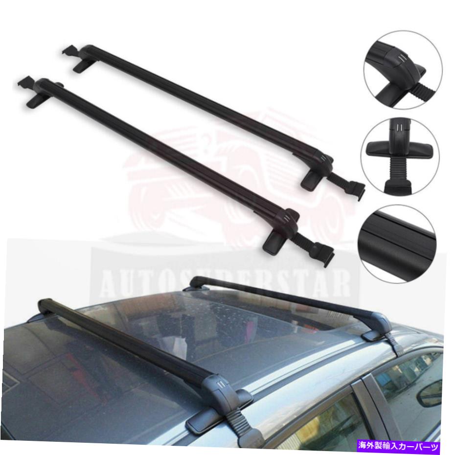 クロスバー 2 xルーフラッククロスバートップルーフレール荷物キャリア48.43-54.13インチ 2 X Roof Rack Cross Bar Top Roof Rail Luggage Carrier 48.43-54.13in【並行輸入品】