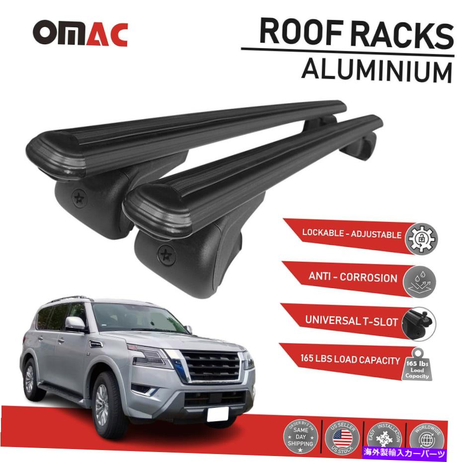 クロスバー 日産アルマダのための黒いルーフラッククロスバー荷物キャリア2017-2021 2 PCS Black Roof Rack Cross Bars Luggage Carrier For Nissan Armada 2017-2021 2 Pcs【並行輸入品】