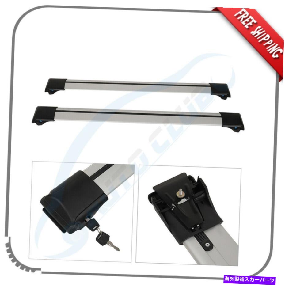 クロスバー 2013-2018 Toyota Rav4ルーフラッククロスバーシルバーレールラックアルミニウムバーUS For 2013-2018 Toyota RAV4 Roof Rack Cross Bars Silver Rails Rack Aluminum Bar US【並行輸入品】