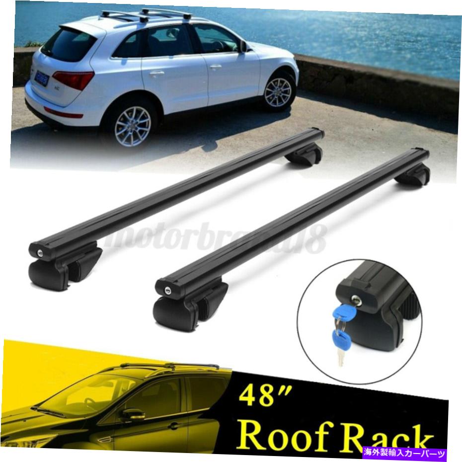 クロスバー 2xユニバーサル48 ''カートップ荷物ルーフラッククロスバーキャリアアルミニウム付きロック付き 2x Universal 48'' Car Top Luggage Roof Rack Cross Bar Carrier Aluminum with Lock【並行輸入品】