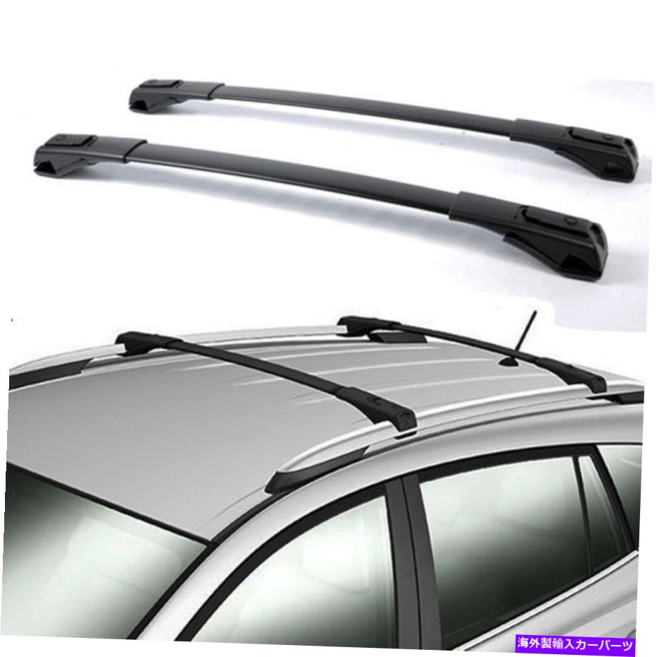 クロスバー 2PCSブラックアルミニウムルーフラッククロスバートップレールキャリー13-17トヨタRAV4 2pcs Black Aluminum Roof Rack Cross Bars Top Rail Carries For 13-17 Toyota RAV4【並行輸入品】