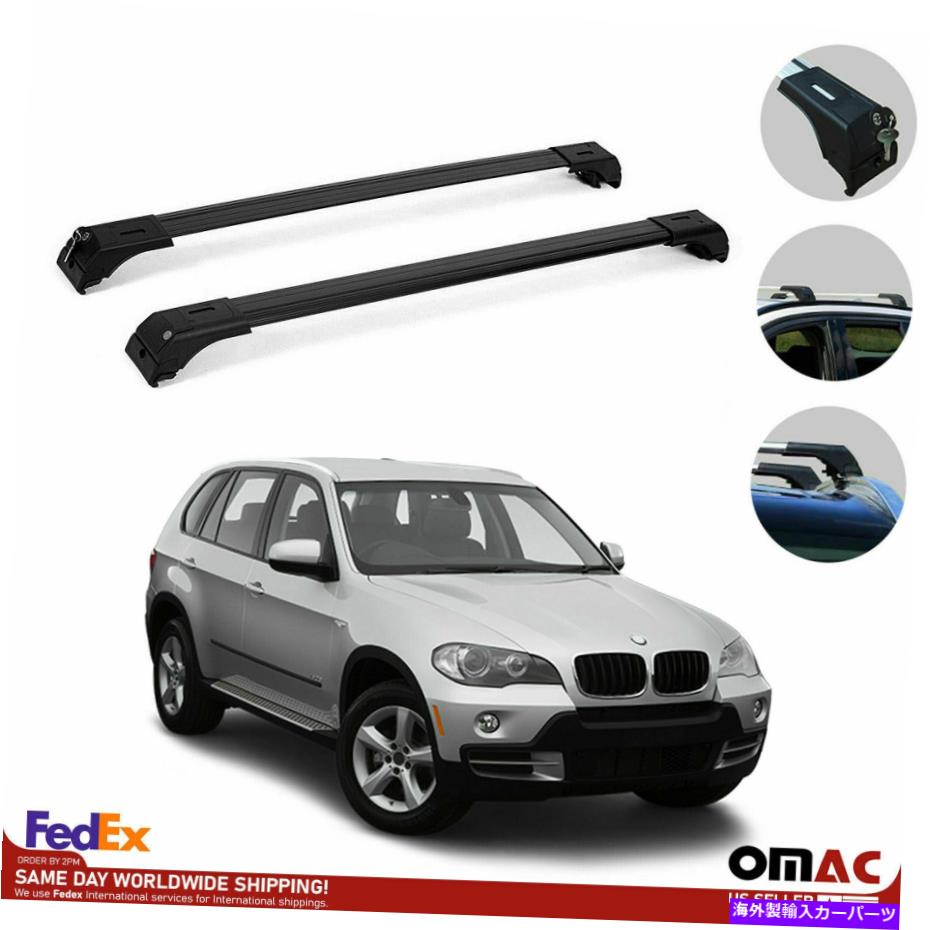 クロスバー BMW X5 E70 2007-2013用のルーフラッククロスバー荷物キャリアブラック Roof Rack Cross Bars Luggage Carrier Black for BMW X5 E70 2007-2013【並行輸入品】 48,576円