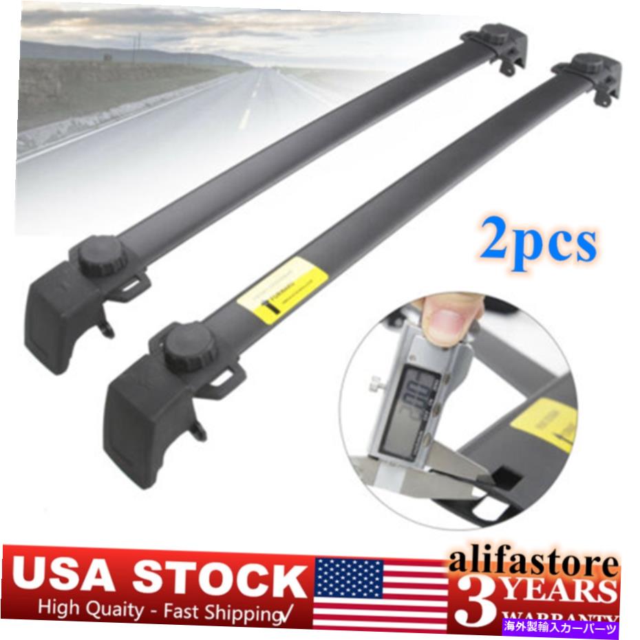 クロスバー 2017-20ジープコンパスブラッククロスバーのルーフトップレールクロスバーキャリアラック Roof Top Rails Cross Bars Carrier Rack For 2017-20 Jeep Compass Black Crossbars【並行輸入品】