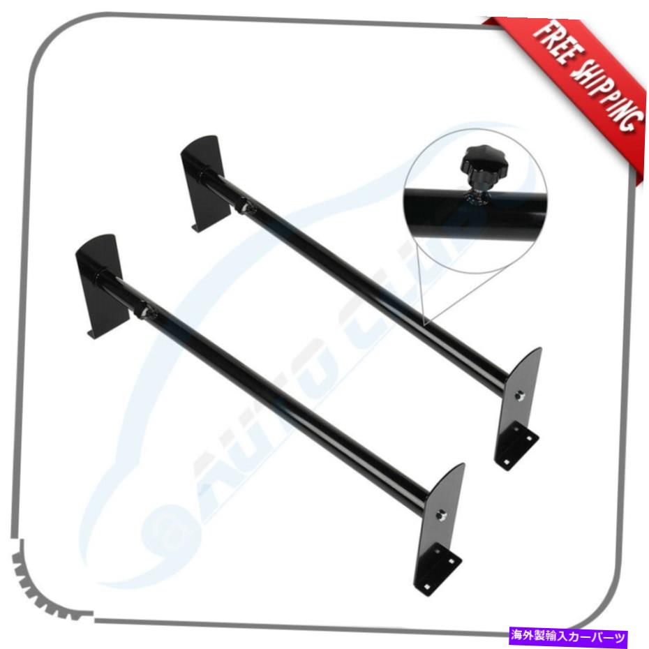 クロスバー ユニバーサル2レールajustableクロスバーバンルーフラックスチール荷物キャリアブラック Universal 2 Rails Ajustable Cross Bar Van Roof Rack Steel Luggage Carrier Black【並行輸入品】