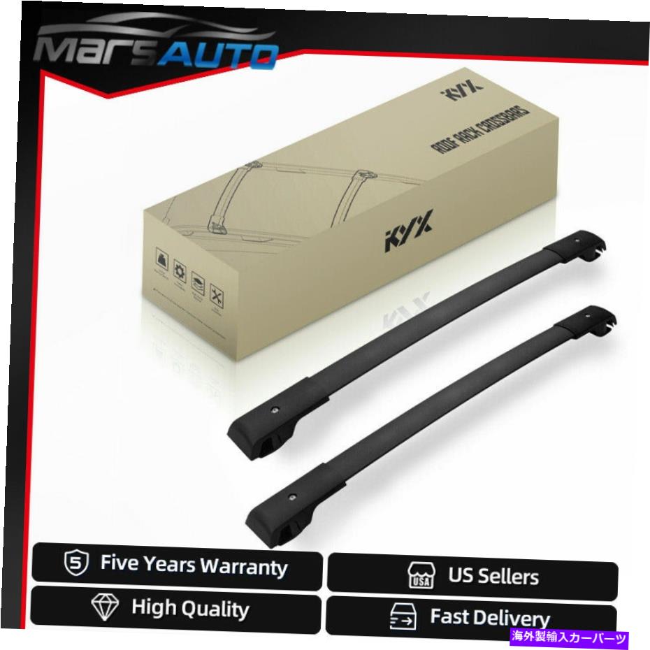 クロスバー スバルフォレスター2014-18のためのブラッククロスバーの手荷物ルーフラックレールキャリアペア Pair Black Cross Bar Baggage Roof Rack Rail Carrier For Subaru Forester 2014-18【並行輸入品】
